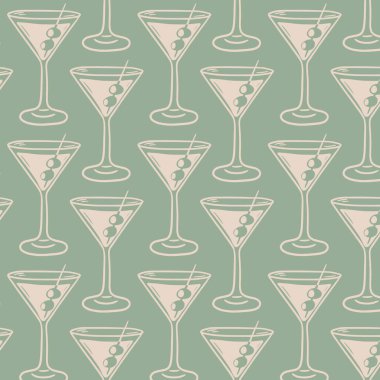 Klasik düz stil, kusursuz martini cam desenli. Bar menüleri, parti davetiyeleri, ambalajlama, restoran markalaşması ve şık içecek tasarımı için şık bir arka plan..