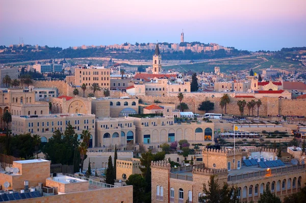 Old City Jerusalem Sunset — Stock Photo, Image