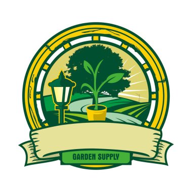 bahçe logosu, çevre logosu vektörü