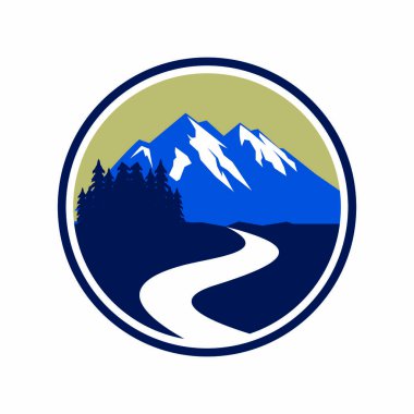 Dağ logosu, doğa logosu vektörü