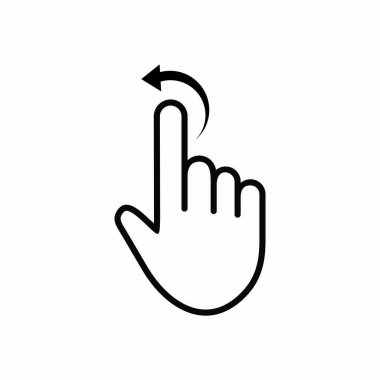 tap to left icon , gesture to left icon