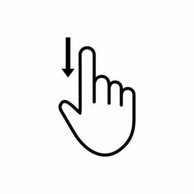 tap to down icon , gesture to down icon