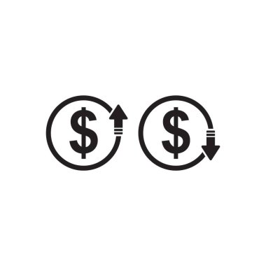 dollar icon , increase and decrease dollar icon