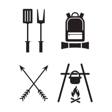 kamp simgesi, macera simgesi vektörü