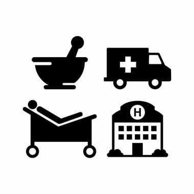 bir tıbbi simge vektörü kümesi