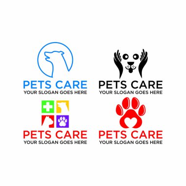 Hayvan bakım logosu, veteriner logosu.