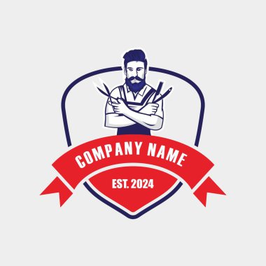 Berber dükkanı logosu, makas logosu