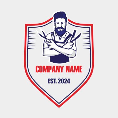 Berber dükkanı logosu, makas logosu