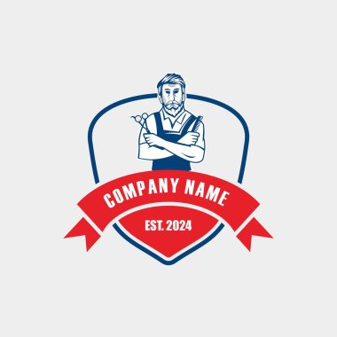 Berber dükkanı logosu, makas logosu