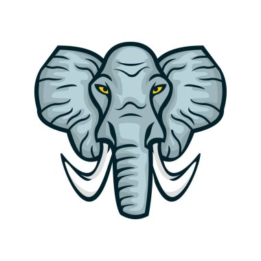 Fil logosu, hayvan logosu vektörü