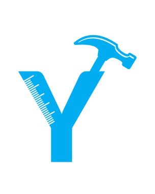 Soyut çekiç ve cetvel logosu, ilk çekiç ve cetvel logosu