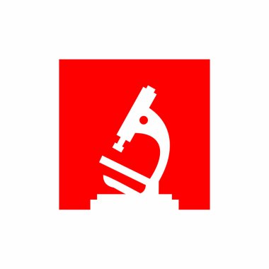 Mikroskop logosu. mikrobiyoloji logo vektörü, tıbbi logo vektörü