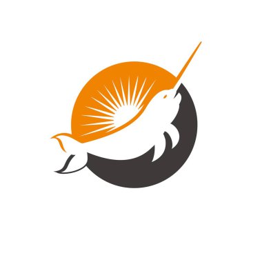 narwhal logo , animal logo vector , fish logo vector