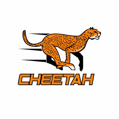 Çita logosu, vahşi hayvan logosu, hayvan logosu vektörü