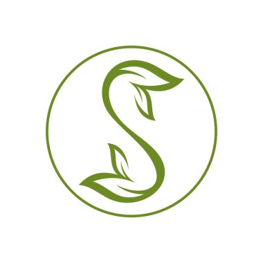 Yaprak logosu, doğal logo vektörü, çevre logo vektörü