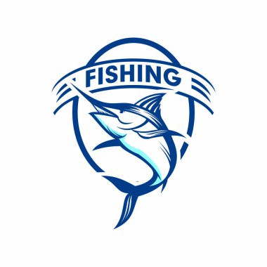 balıkçı logosu, deniz logosu vektörü, hayvan logosu vektörü