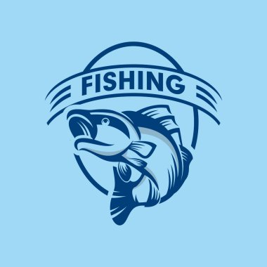 balıkçı logosu, deniz logosu vektörü, hayvan logosu vektörü