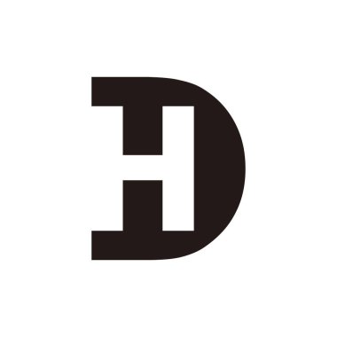dh logosu, soyut dh logosu, ilk dh logo vektörü