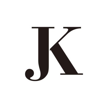 jk logosu, ilk logo vektörü, alfabe logo vektörü