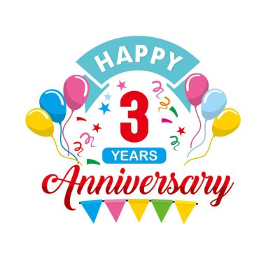 Yıldönümü logosu, kutlama logosu vektörü, karşılama logosu vektörü