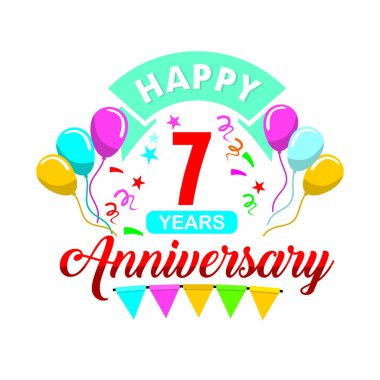 Yıldönümü logosu, kutlama logosu vektörü, karşılama logosu vektörü