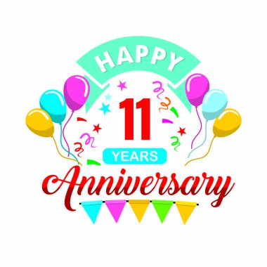 10. yıl dönümü logosu, davetiye logosu vektörü, doğum günü logosu vektörü