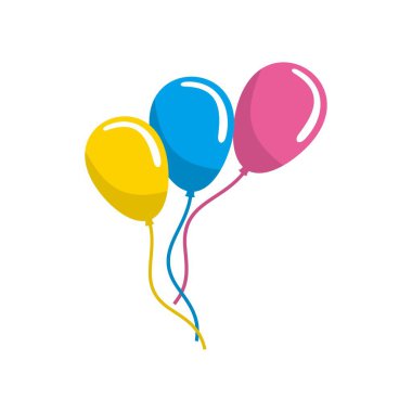 balon logosu, doğum günü logosu vektörü