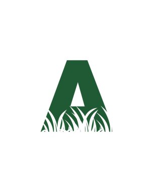 çimen logosu, bahçe logosu vektörü, doğa logosu vektörü