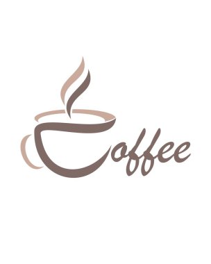 Kahve logosu, kafe logosu vektörü