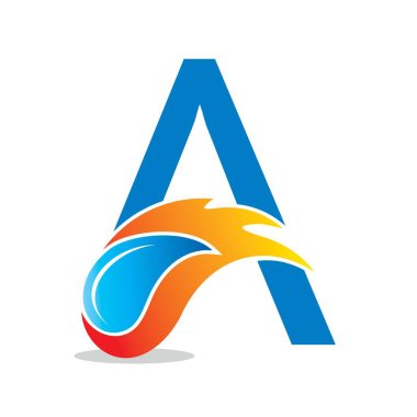 ateş ve su logosu, element logosu