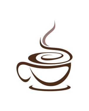 Kahve logosu, soyut kahve logosu.