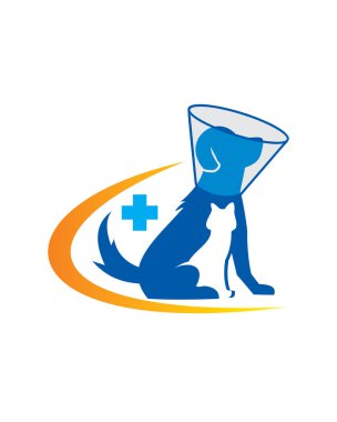 Hayvan bakım logosu, veteriner logosu.