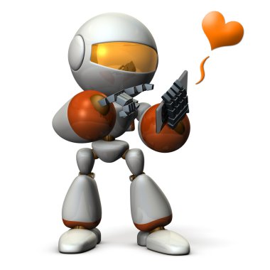 Robot bir telefon görüşmesi var.
