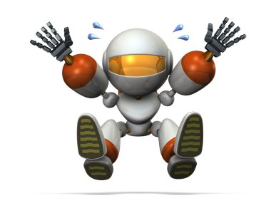 Robot oynayan ve atlama.