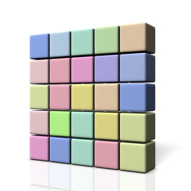 Duvar renkli kutular.