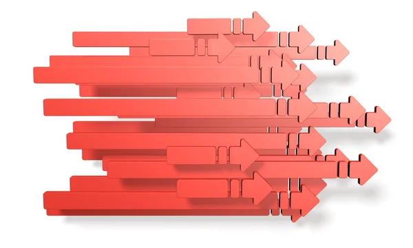 Veel van de pijl verloopt naar rechts. — Stockfoto