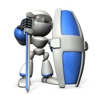 Ağ geçidi denetleyicisi robot ile büyük bir kalkan. 