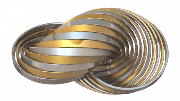 Curve Met Metallic Glans Het Een Verzameling Ringen Die Het — Stockvideo