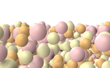 Bir sürü yoğun soluk mavi kabarcıklar. 3 boyutlu görüntüleme. Sıcak ve mutlu bir görüntü.. 