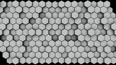 Bal peteği yapısı. Siyah arka plan. 3B görüntüleme. 