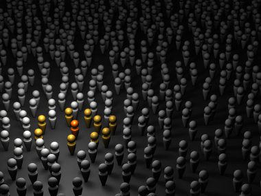 Enfeksiyonun kaynağını temsil eden bir soyut. Siyah arka plan. 3B görüntüleme. 