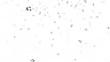 Beyaz boşluğa bir sürü müzik notası dökülüyor. Dolu müziği temsil eder. 