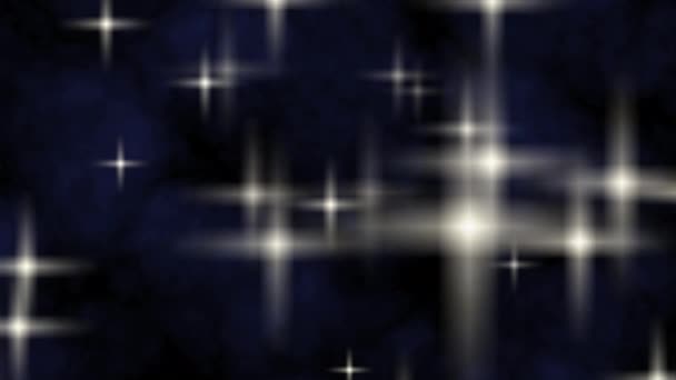 Many Star Shaped Light Source Spreads Randomly Dark Rendered Video — Stock Video