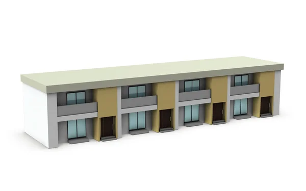 Maisonette Typ Lägenhet Arkitektonisk Modell Vit Bakgrund 3Dcg — Stockfoto