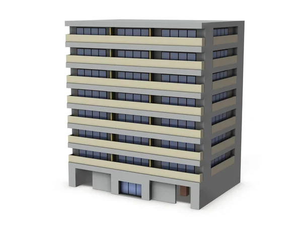 Condominio Miniatura Rendering Fondo Bianco — Foto Stock