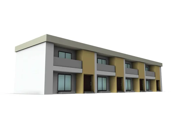 Типова Квартира Maisonette Архітектурна Модель Будівлі Нерухомість Білий Фон Візуалізація — стокове фото