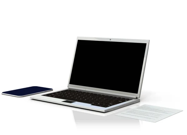 Simple Laptops Tablets Display Screen Blank Information Equipment Terminal Rendering — Stock Photo, Image