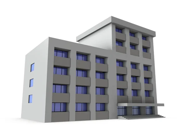 Miniature Model Police Station White Background Rendering — Stock Photo, Image