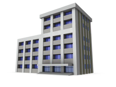 Polis karakolunun minyatür bir modeli. Beyaz arka plan. 3B görüntüleme. 