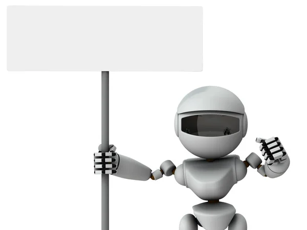 Robot Autoasertivo Inteligencia Artificial Fondo Blanco Renderizado — Foto de Stock